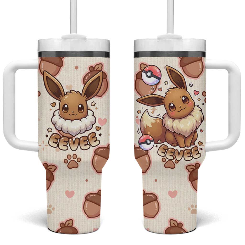 Eevee Tumbler With Handle Cozy Autumn Acorn Art