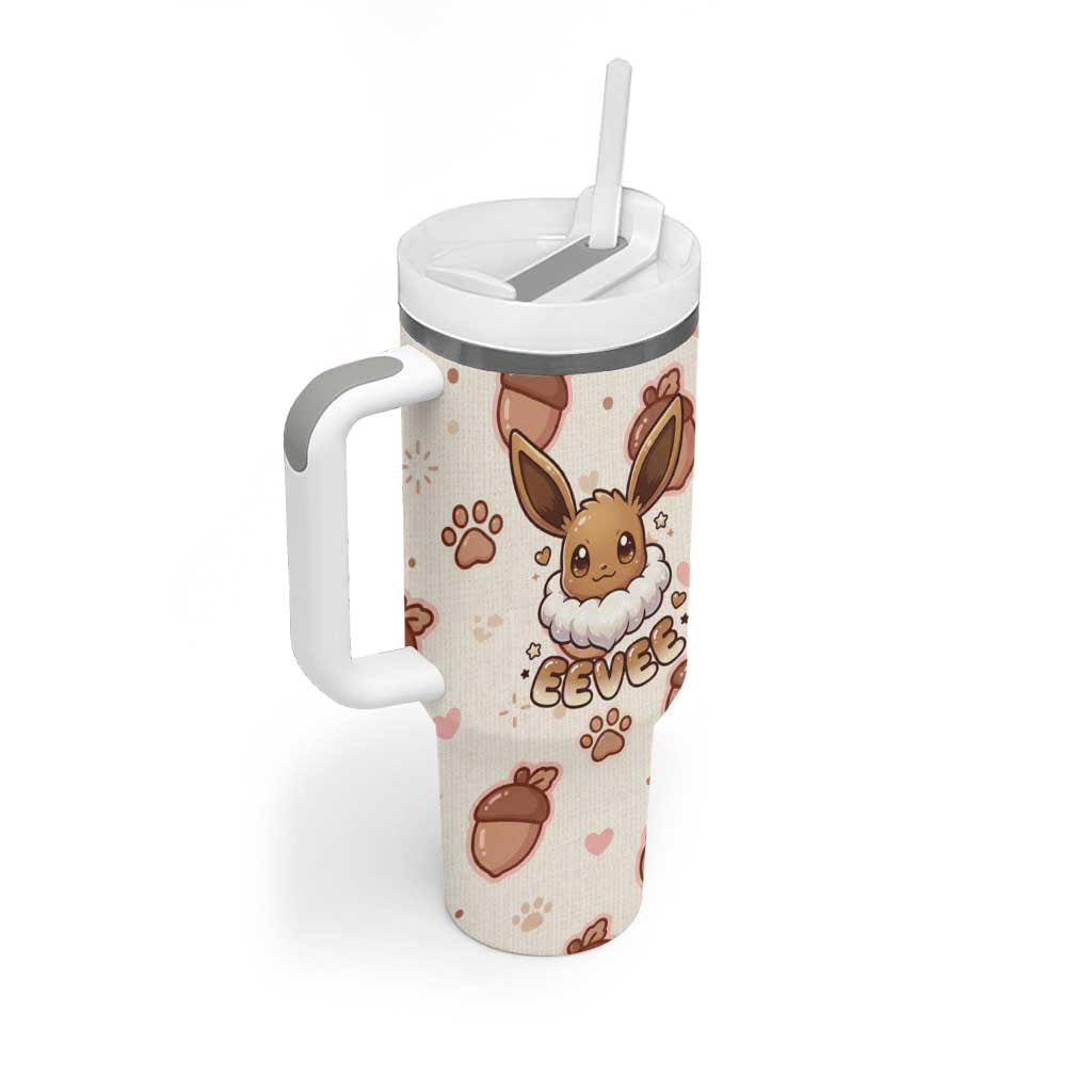 Eevee Tumbler With Handle Cozy Autumn Acorn Art