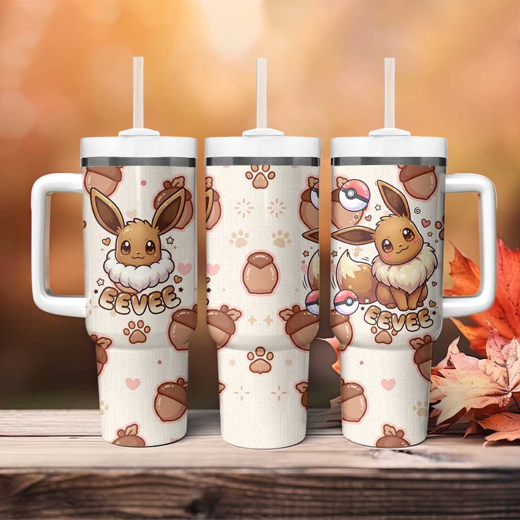 Eevee Tumbler With Handle Cozy Autumn Acorn Art