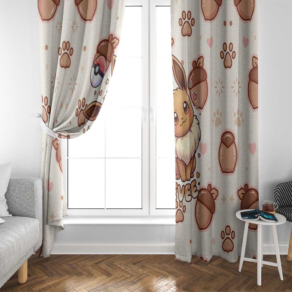 Eevee Window Curtain Cozy Autumn Acorn Art