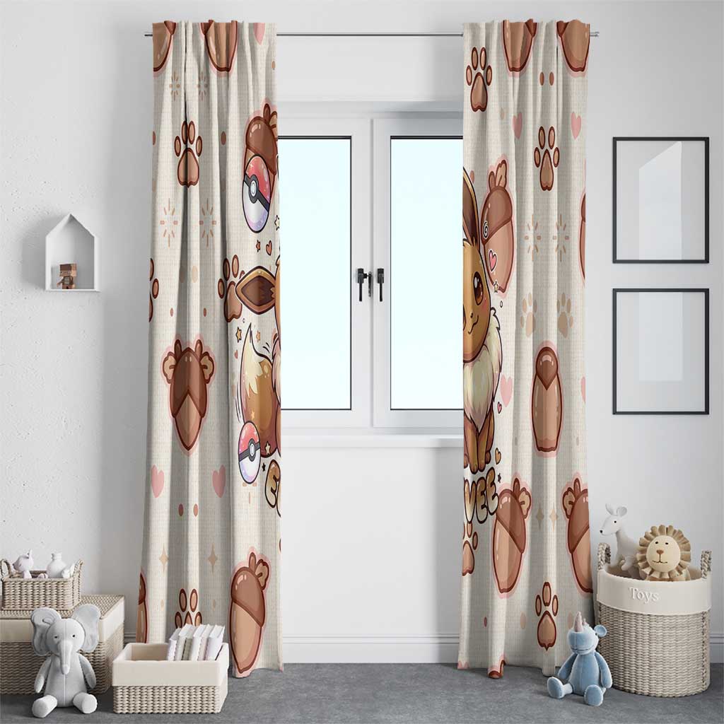 Eevee Window Curtain Cozy Autumn Acorn Art
