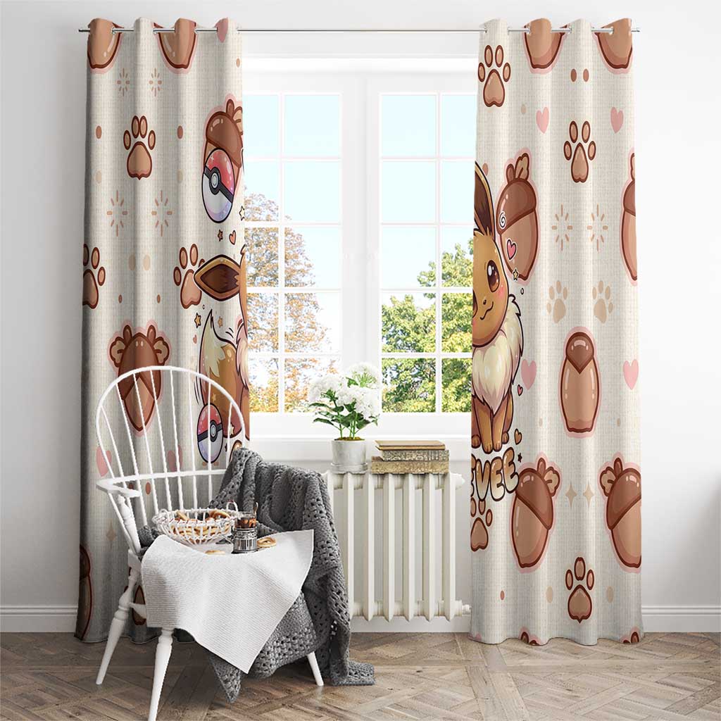 Eevee Window Curtain Cozy Autumn Acorn Art