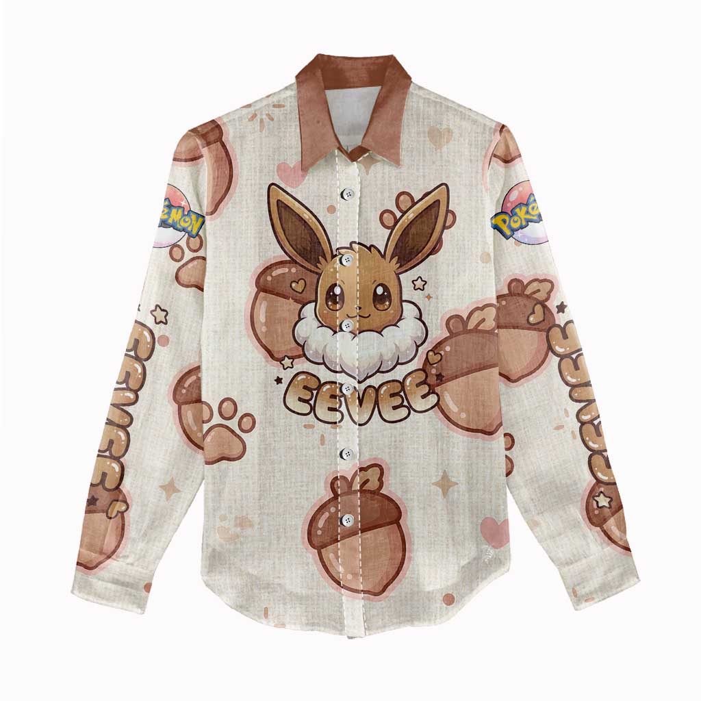 Eevee Women Casual Shirt Cozy Autumn Acorn Art