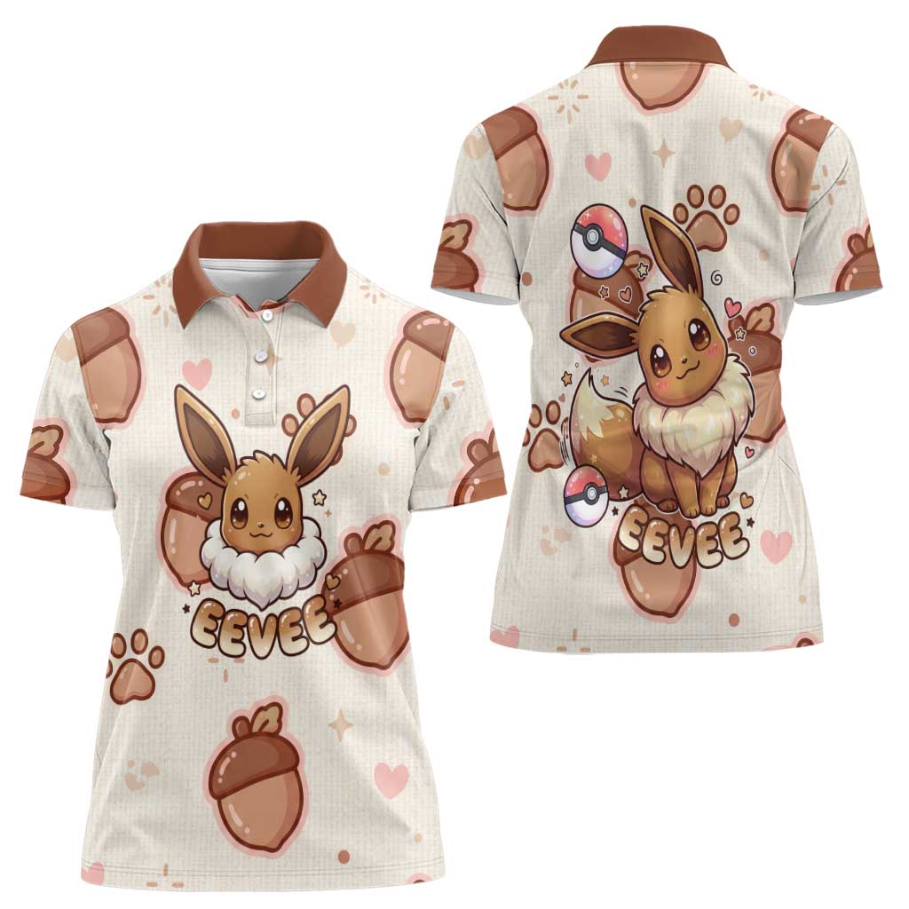 Eevee Women Polo Shirt Cozy Autumn Acorn Art