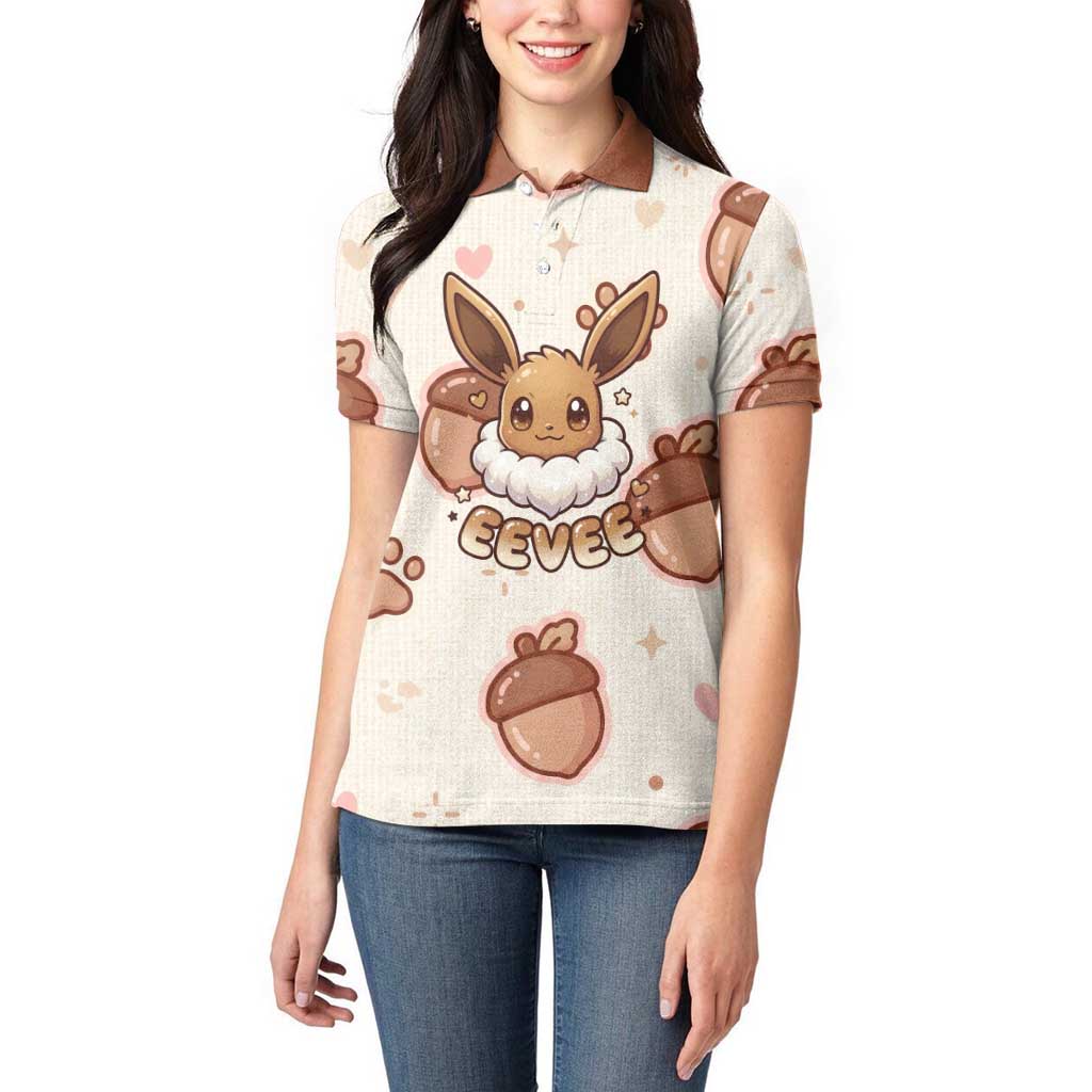 Eevee Women Polo Shirt Cozy Autumn Acorn Art