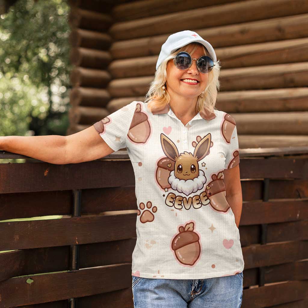 Eevee Women Polo Shirt Cozy Autumn Acorn Art