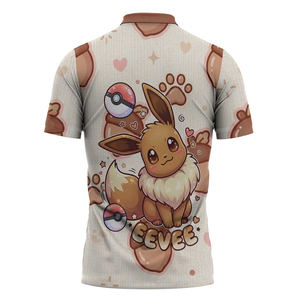 Eevee Zipper Polo Shirt Cozy Autumn Acorn Art