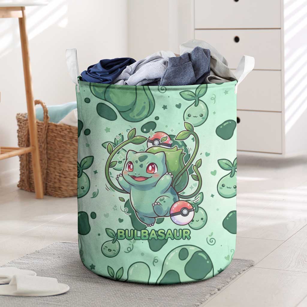 Bulbasaur Laundry Basket Playful Leafy Sprout Art