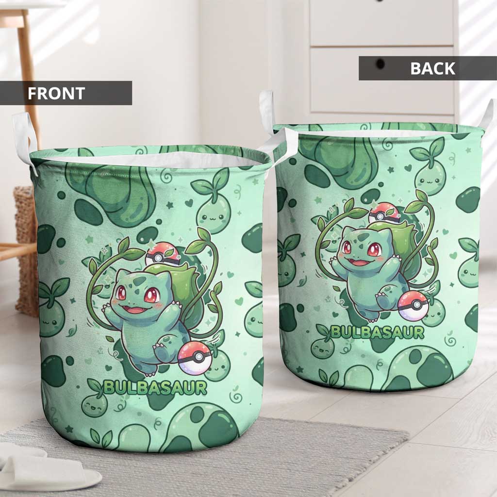 Bulbasaur Laundry Basket Playful Leafy Sprout Art