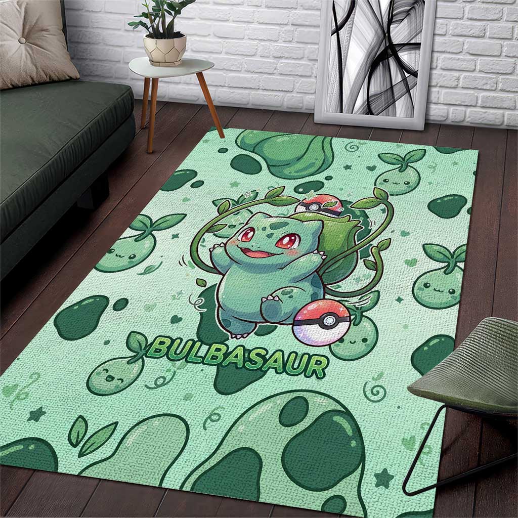 Bulbasaur Area Rug Playful Leafy Sprout Art