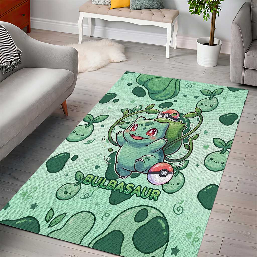 Bulbasaur Area Rug Playful Leafy Sprout Art