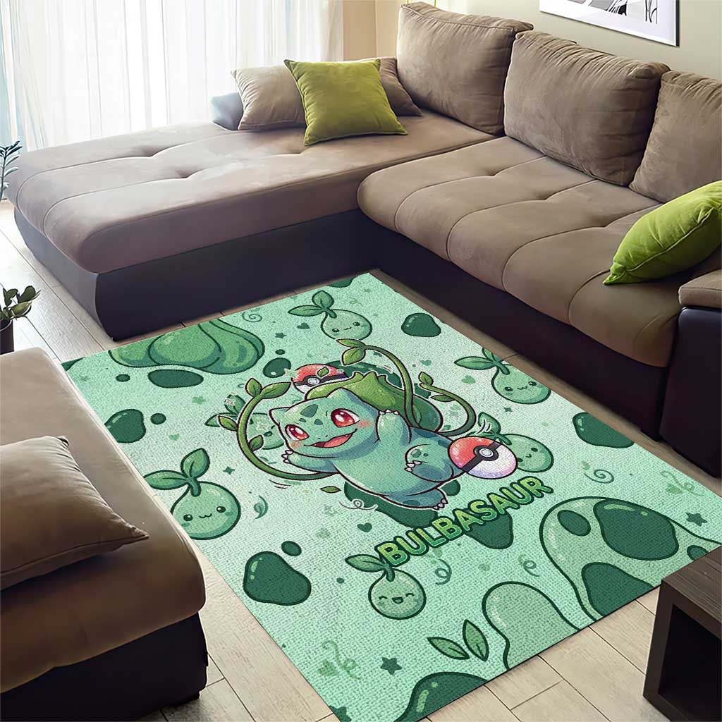 Bulbasaur Area Rug Playful Leafy Sprout Art