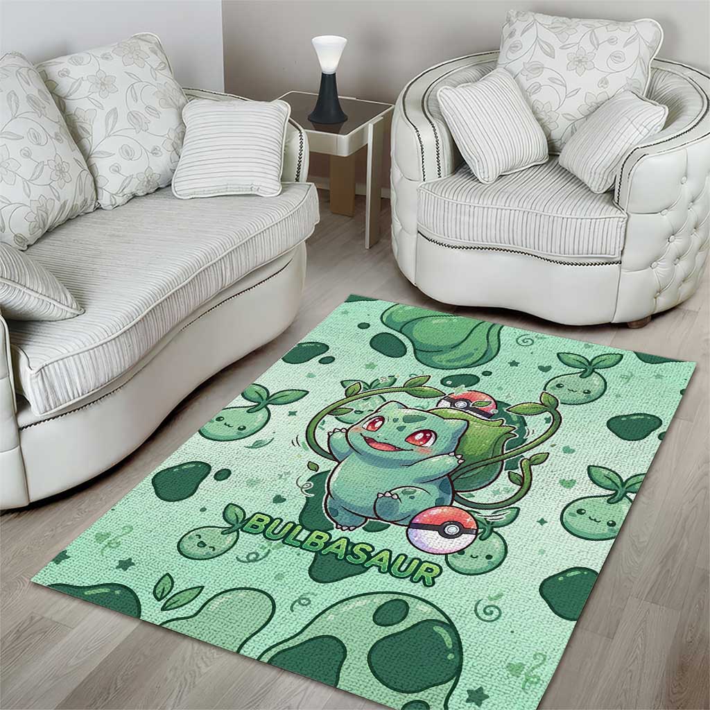 Bulbasaur Area Rug Playful Leafy Sprout Art