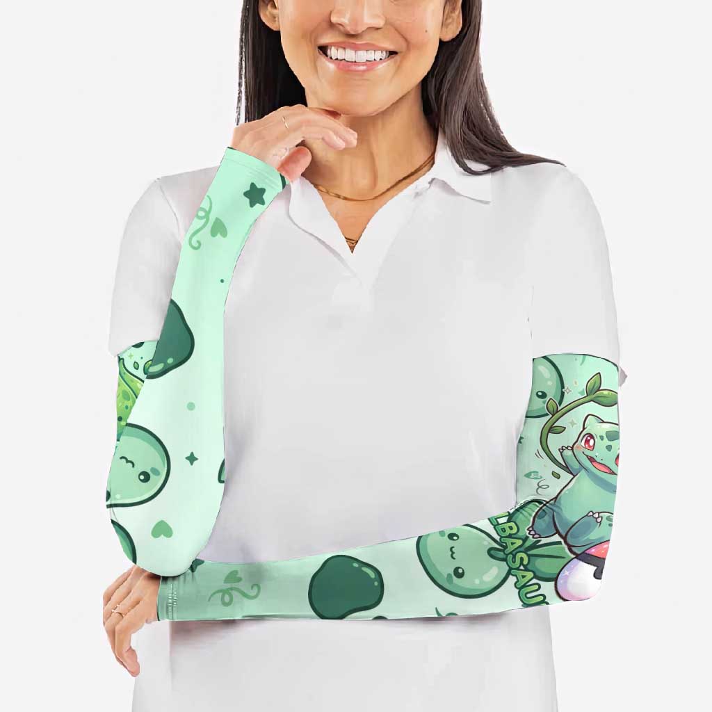 Bulbasaur Arm Sleeves Playful Leafy Sprout Art