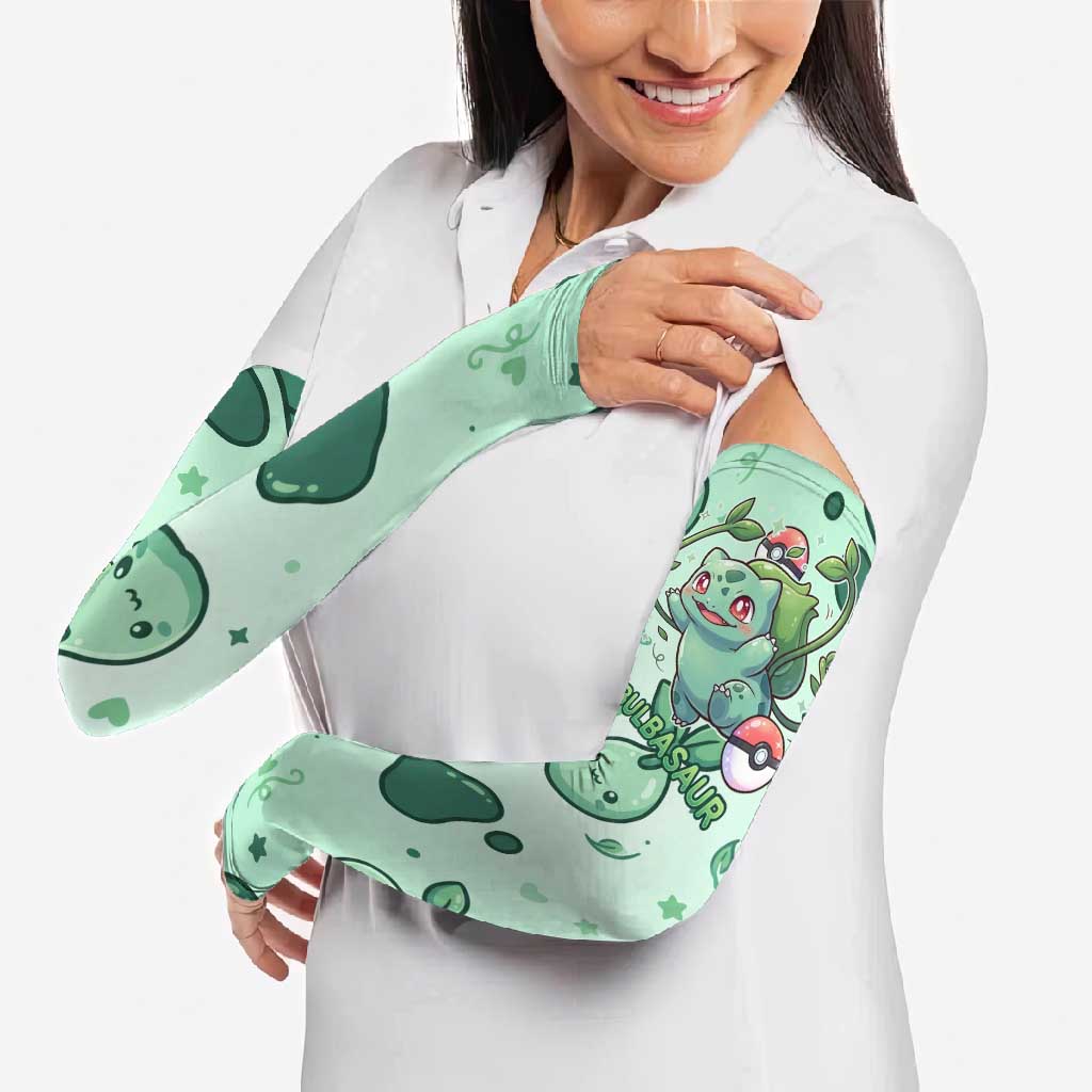 Bulbasaur Arm Sleeves Playful Leafy Sprout Art