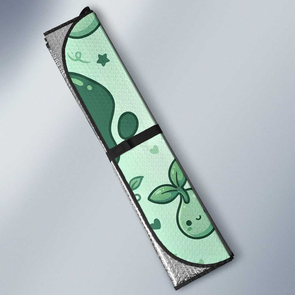 Bulbasaur Auto Sun Shade Playful Leafy Sprout Art
