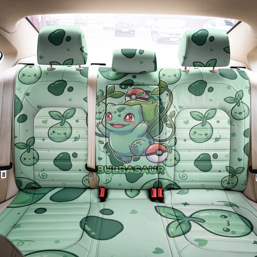 Bulbasaur Back Car Seat Cover Playful Leafy Sprout Art