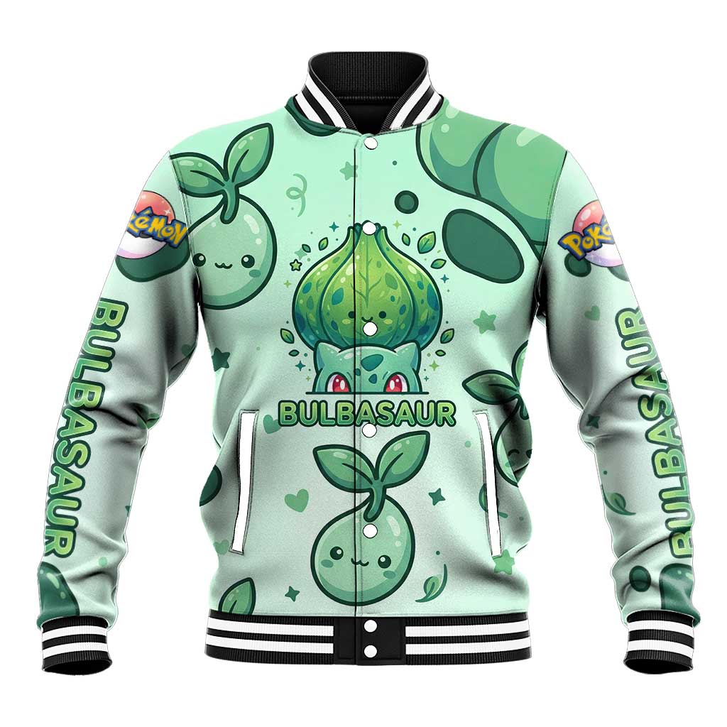 Bulbasaur Baseball Jacket Playful Leafy Sprout Art