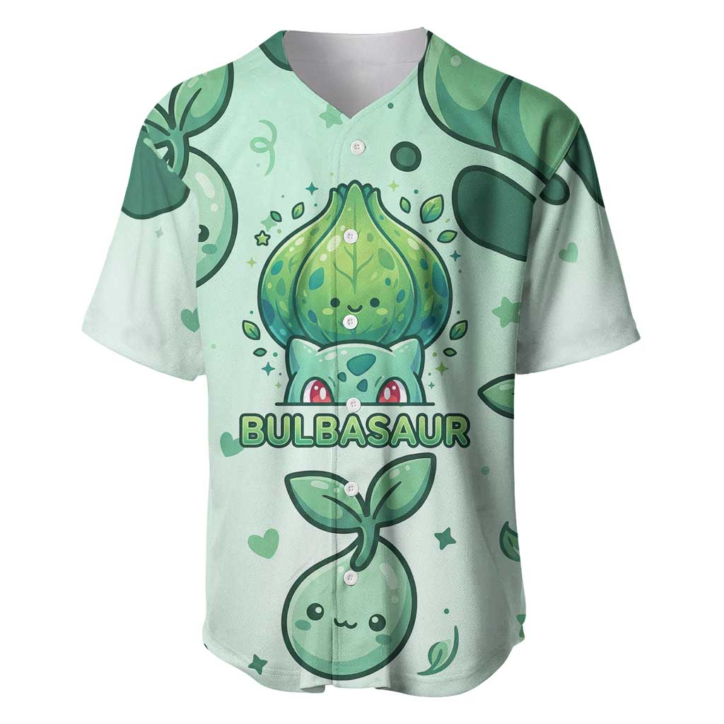 Bulbasaur Baseball Jersey Playful Leafy Sprout Art