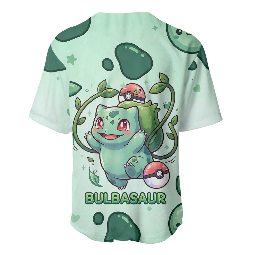Bulbasaur Baseball Jersey Playful Leafy Sprout Art