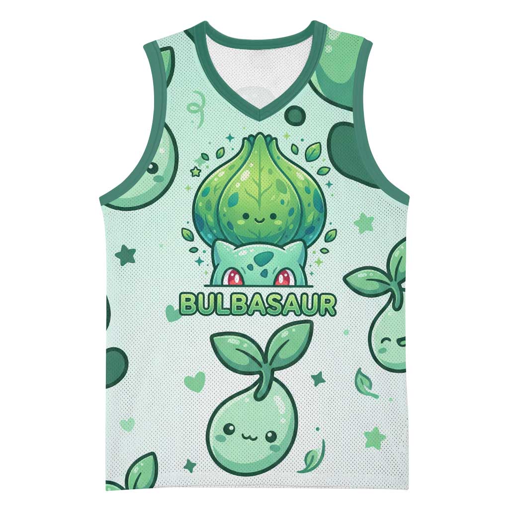 Bulbasaur Basketball Jersey Playful Leafy Sprout Art