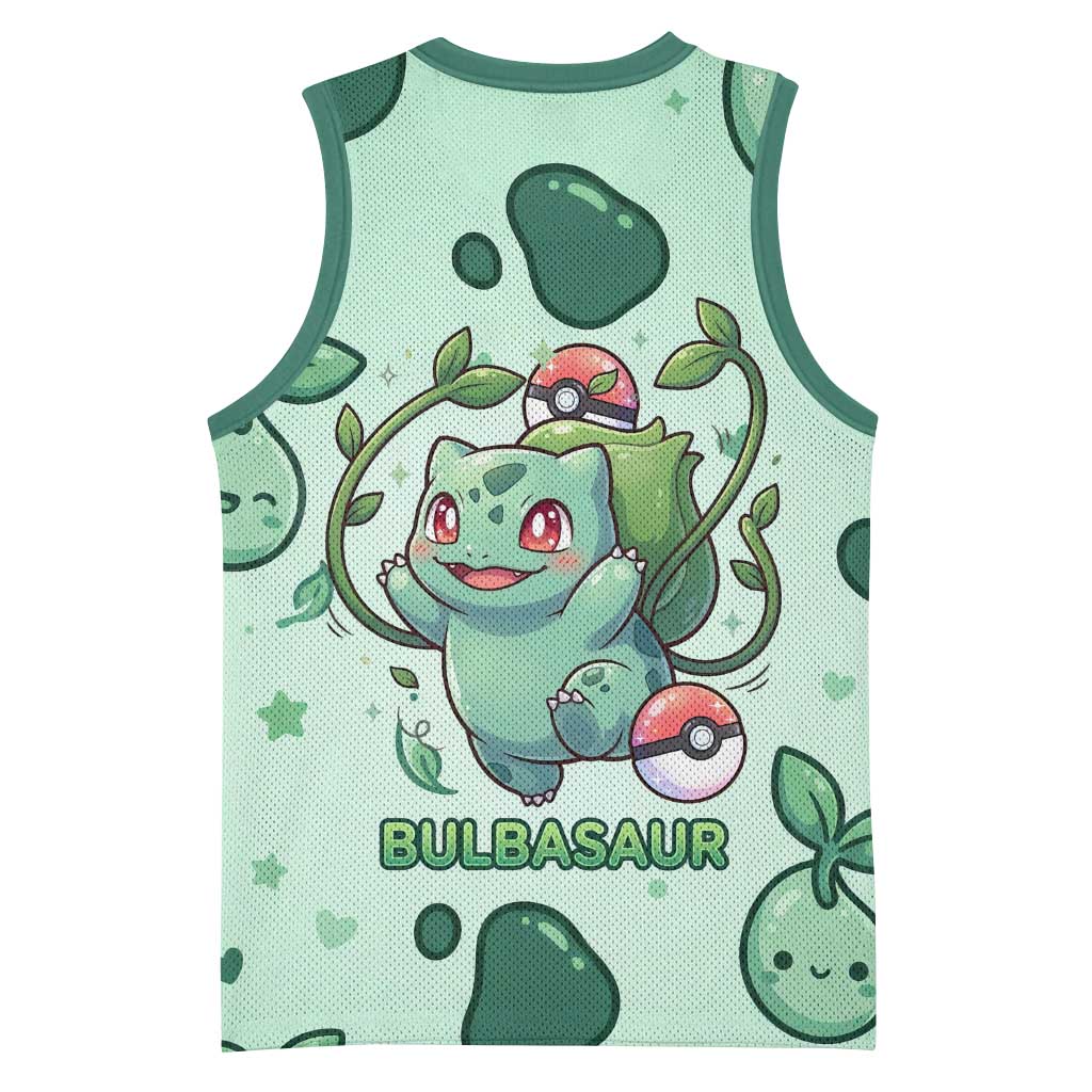 Bulbasaur Basketball Jersey Playful Leafy Sprout Art