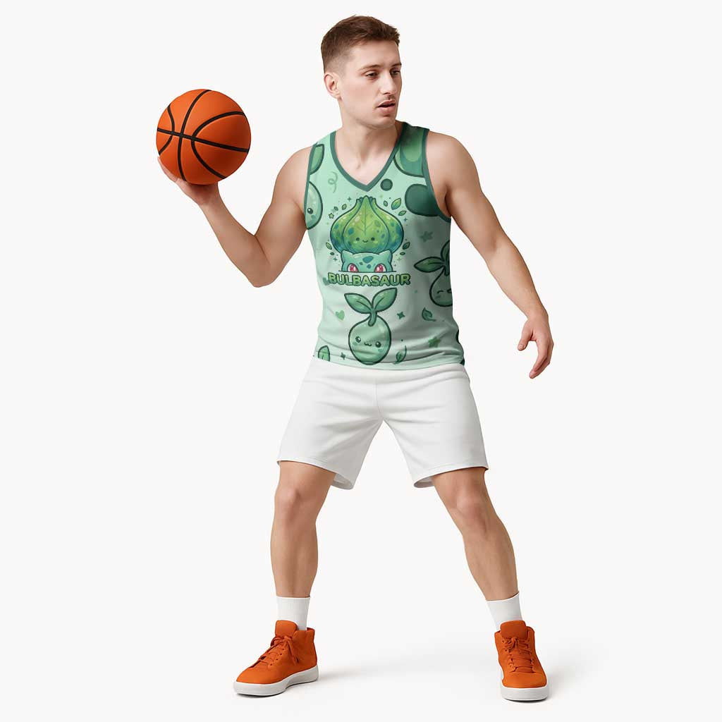 Bulbasaur Basketball Jersey Playful Leafy Sprout Art