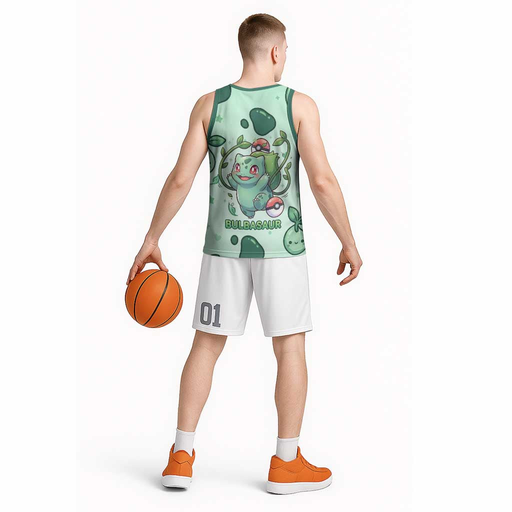 Bulbasaur Basketball Jersey Playful Leafy Sprout Art