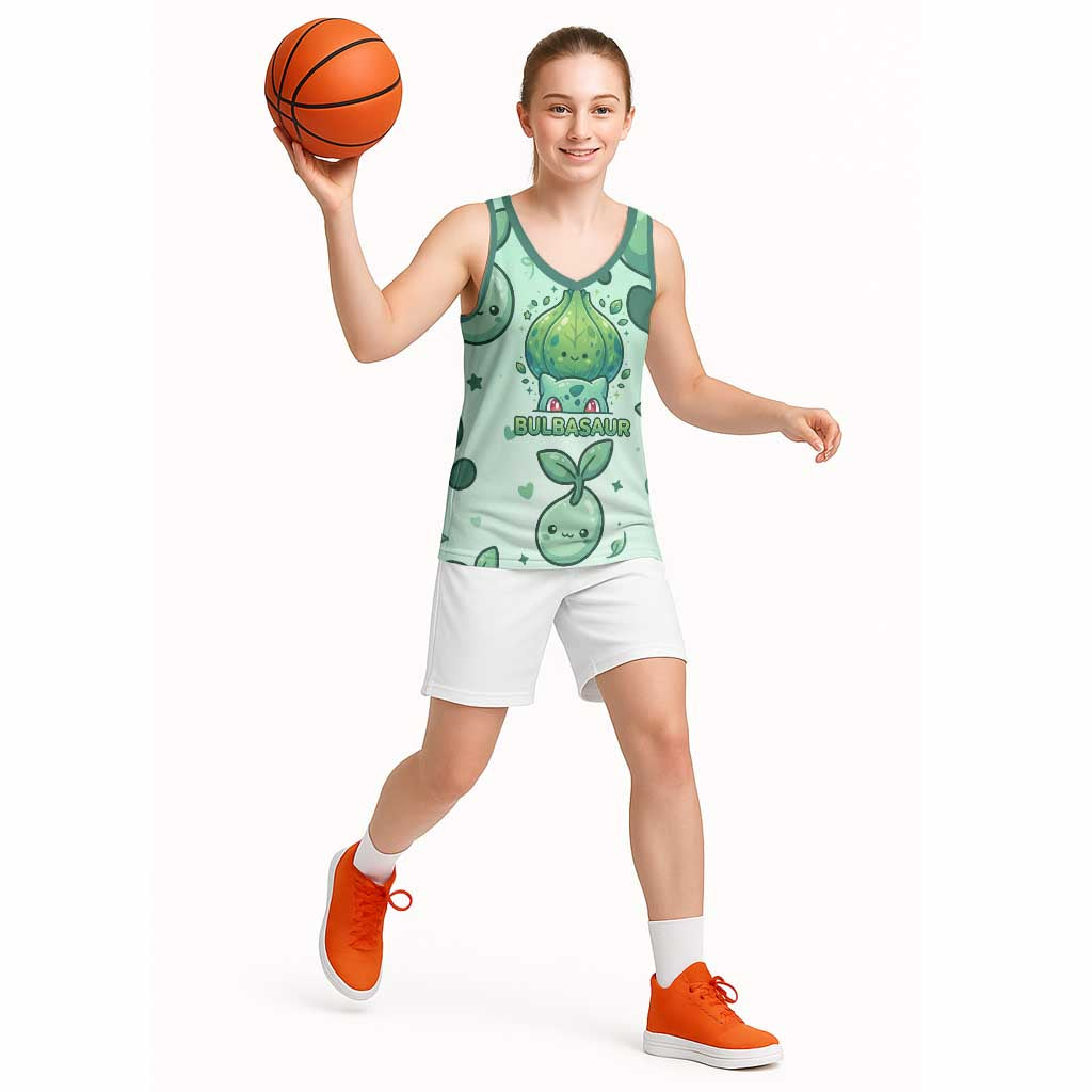 Bulbasaur Basketball Jersey Playful Leafy Sprout Art