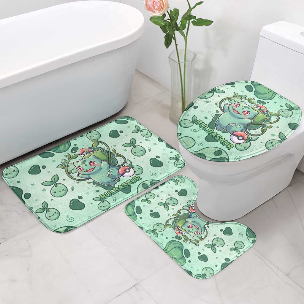 Bulbasaur Bathroom Set Playful Leafy Sprout Art