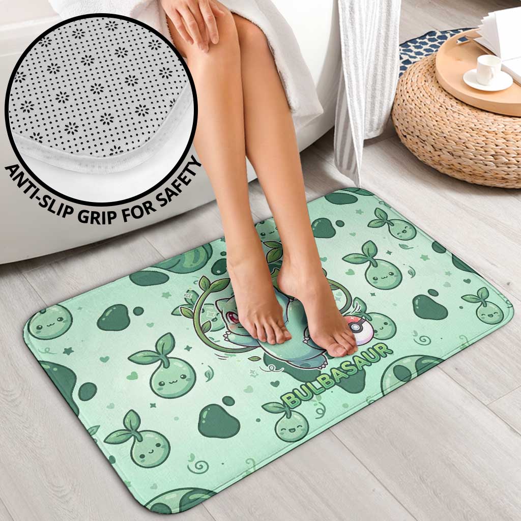 Bulbasaur Bathroom Set Playful Leafy Sprout Art