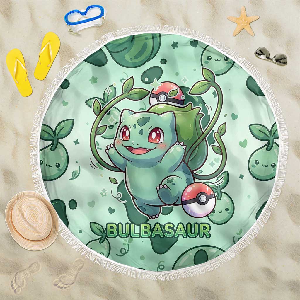 Bulbasaur Beach Blanket Playful Leafy Sprout Art