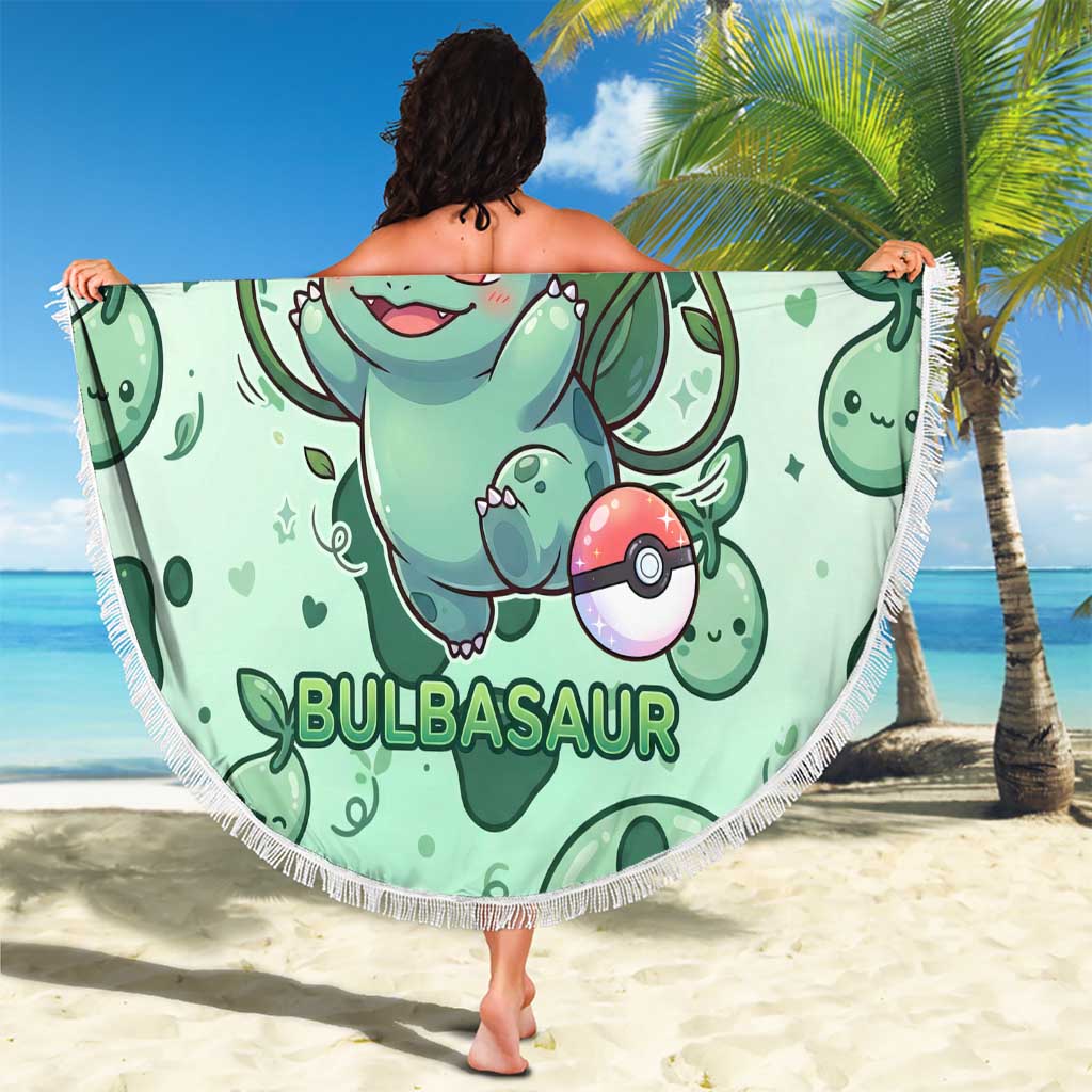 Bulbasaur Beach Blanket Playful Leafy Sprout Art