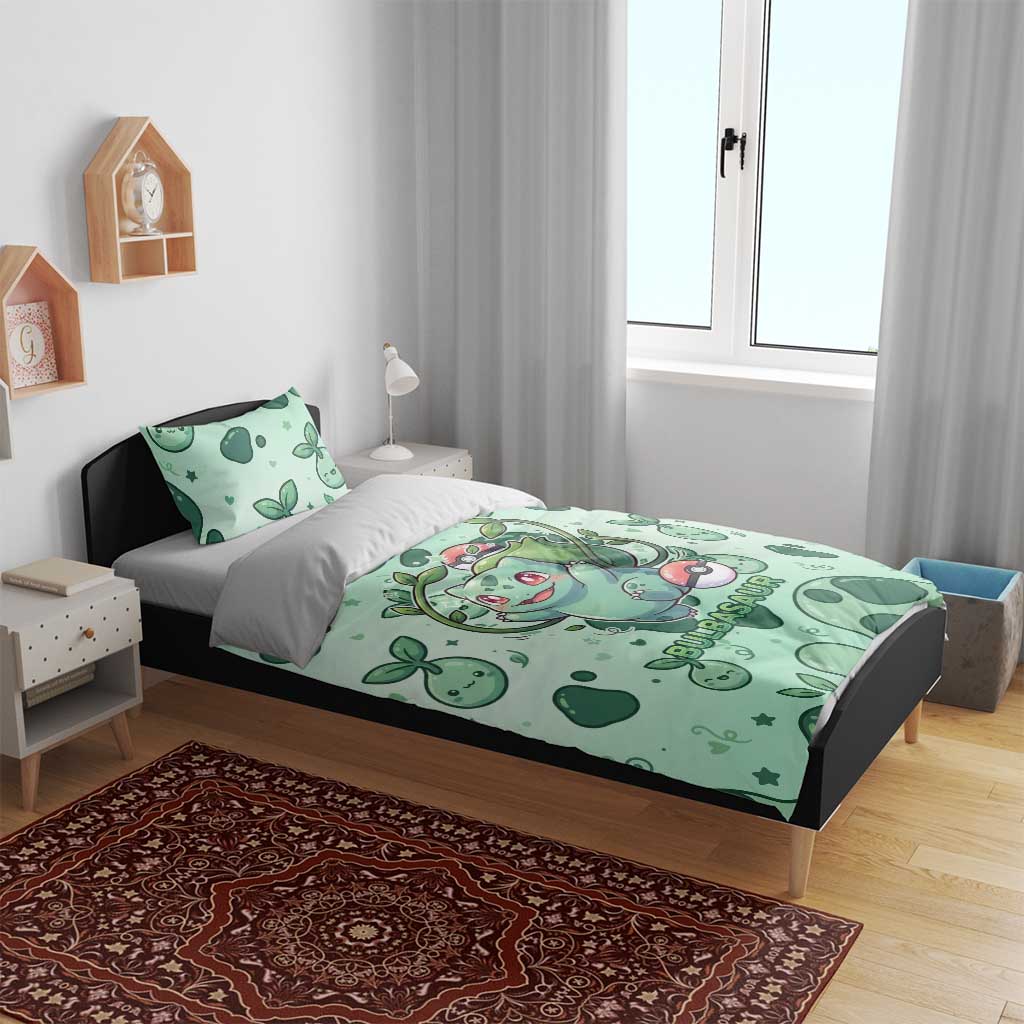 Bulbasaur Bedding Set Playful Leafy Sprout Art