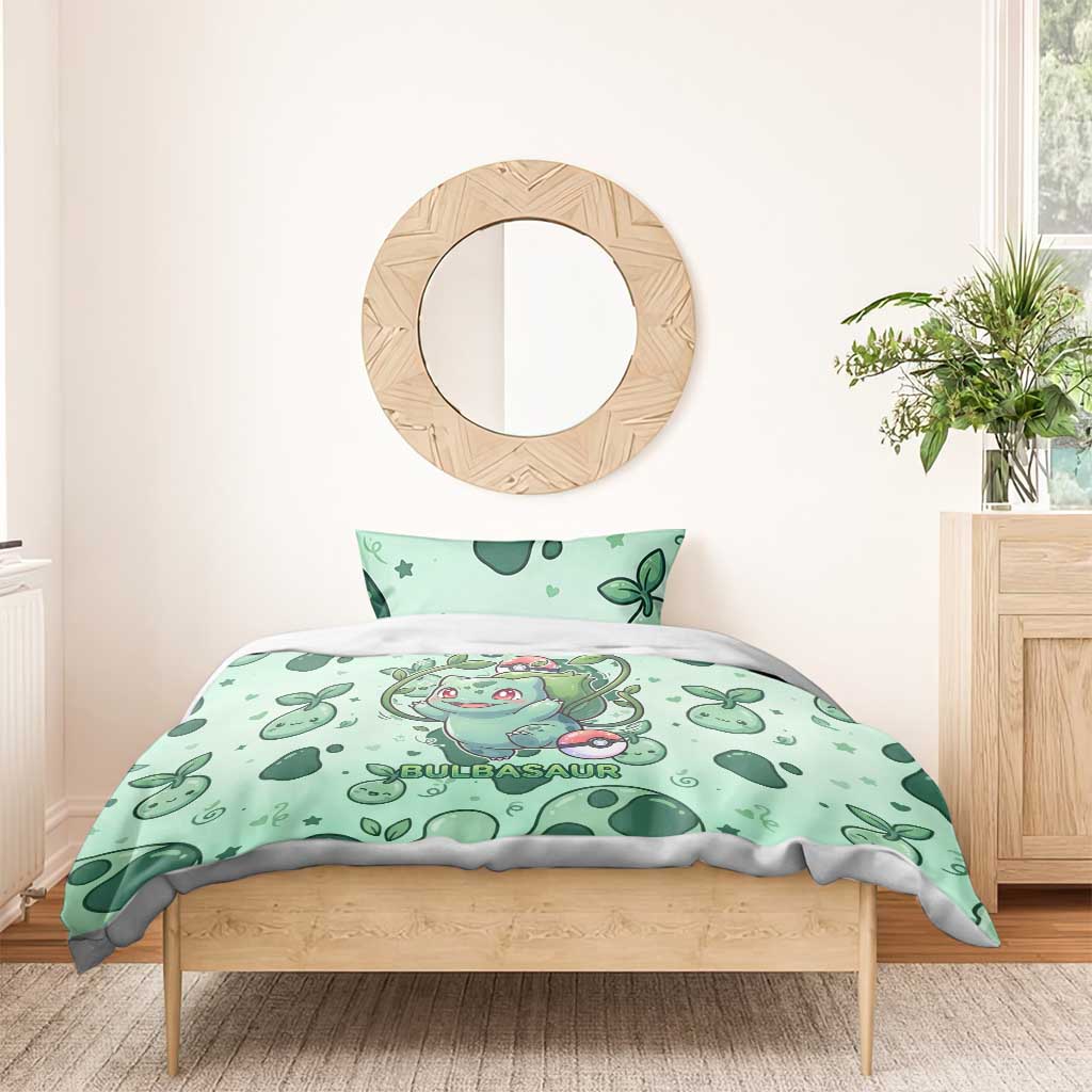 Bulbasaur Bedding Set Playful Leafy Sprout Art