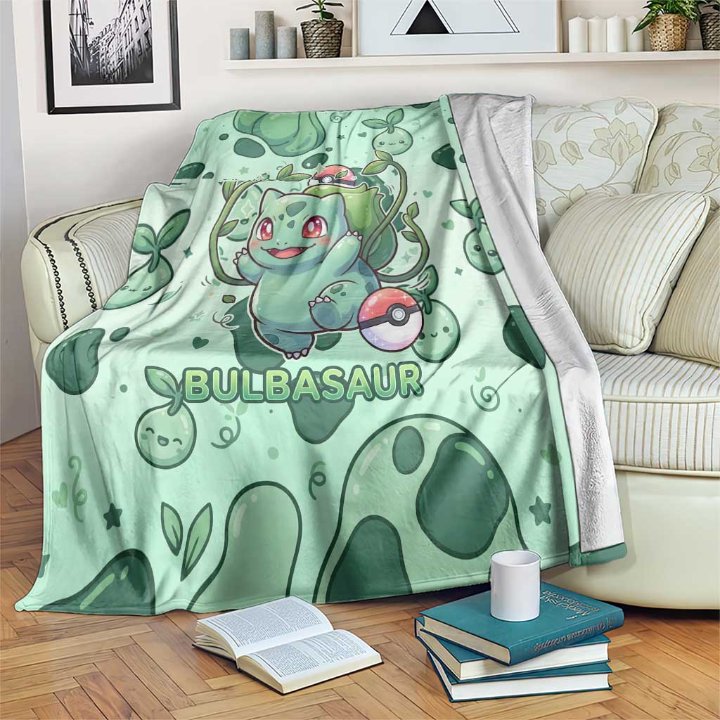 Bulbasaur Blanket Playful Leafy Sprout Art