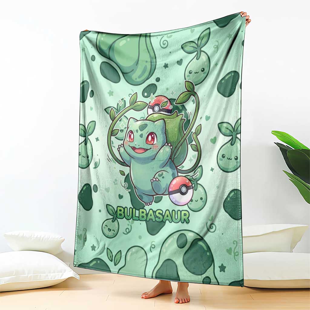 Bulbasaur Blanket Playful Leafy Sprout Art