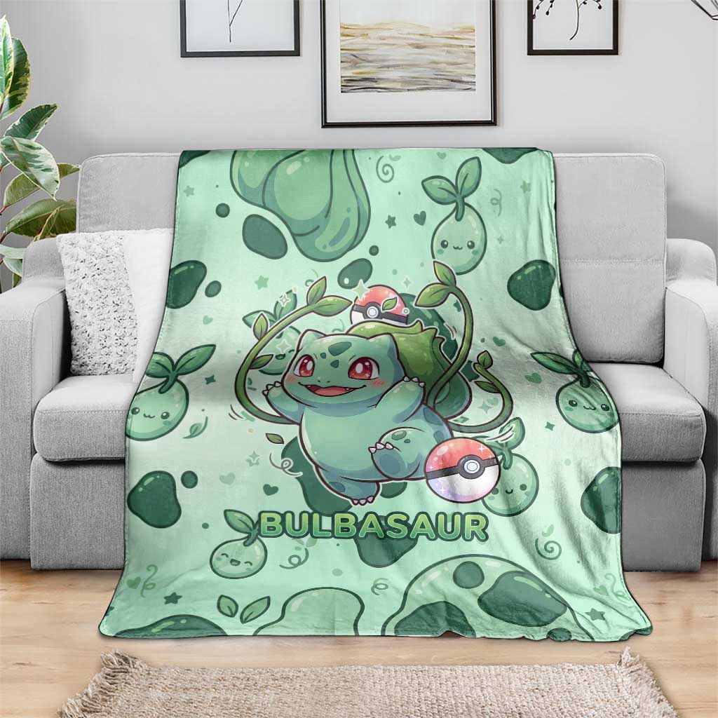 Bulbasaur Blanket Playful Leafy Sprout Art