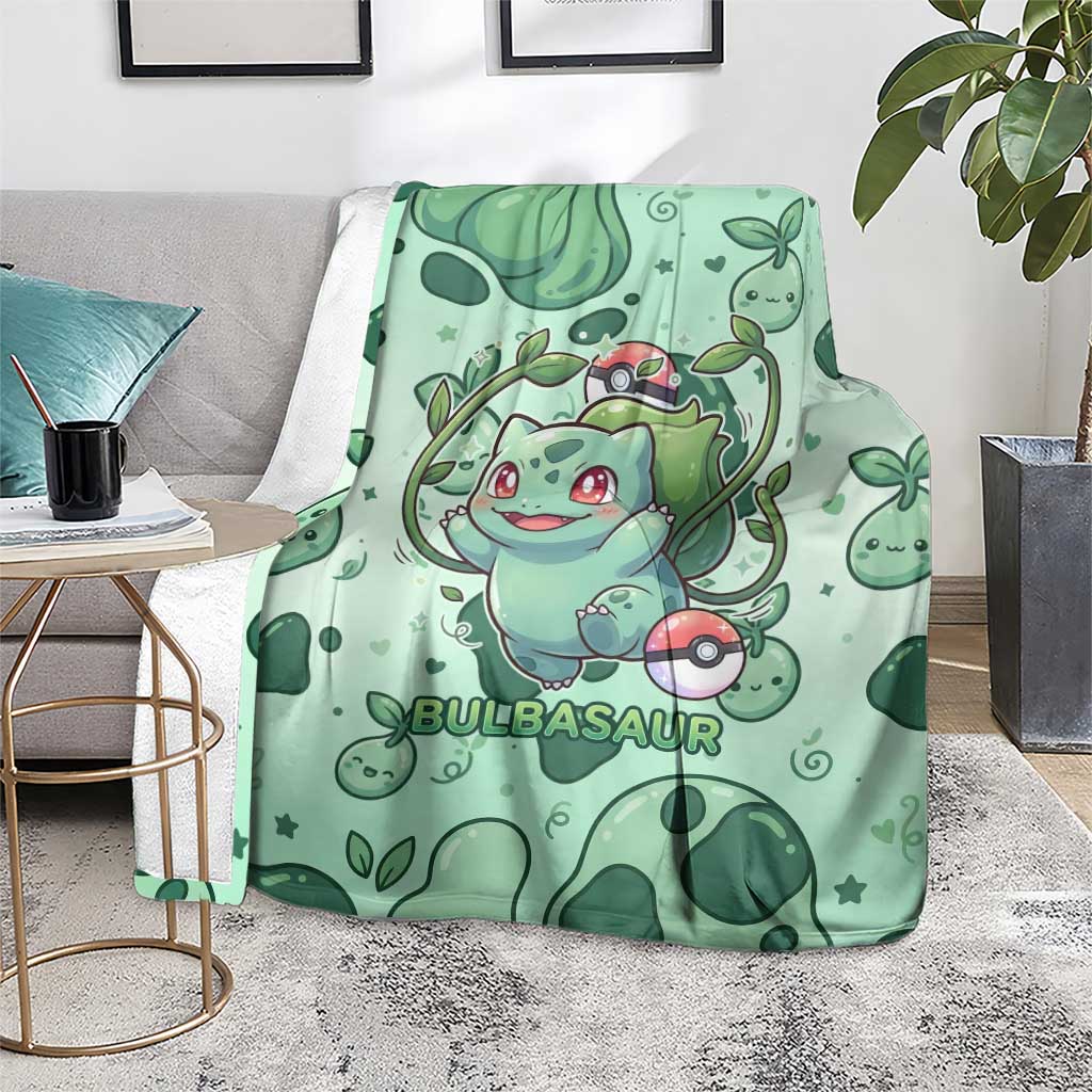 Bulbasaur Blanket Playful Leafy Sprout Art