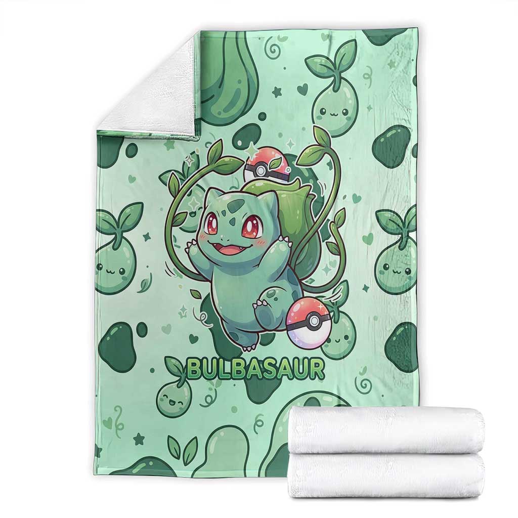 Bulbasaur Blanket Playful Leafy Sprout Art