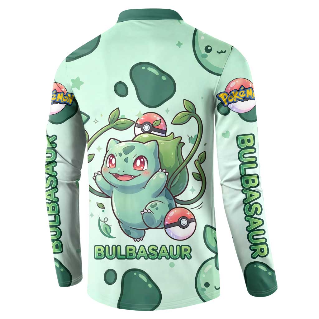 Bulbasaur Button Sweatshirt Playful Leafy Sprout Art
