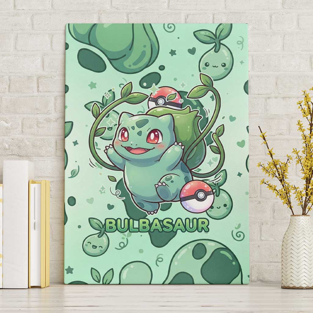 Bulbasaur Canvas Wall Art Playful Leafy Sprout Art