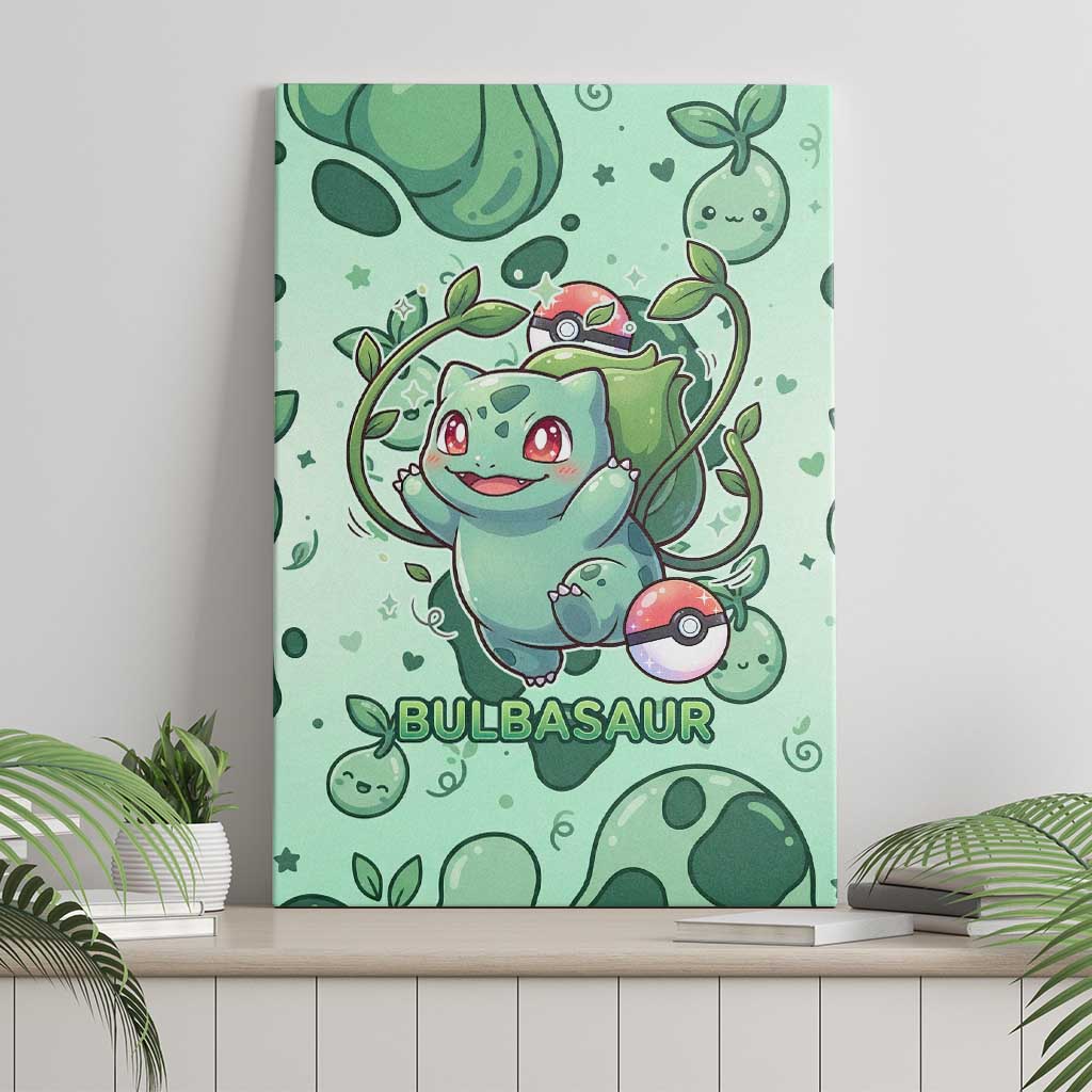 Bulbasaur Canvas Wall Art Playful Leafy Sprout Art
