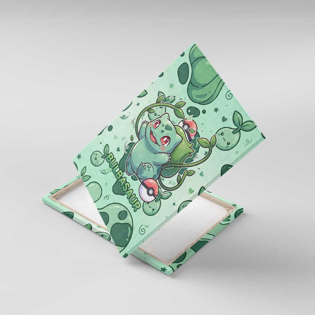 Bulbasaur Canvas Wall Art Playful Leafy Sprout Art