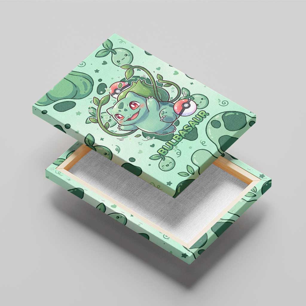 Bulbasaur Canvas Wall Art Playful Leafy Sprout Art