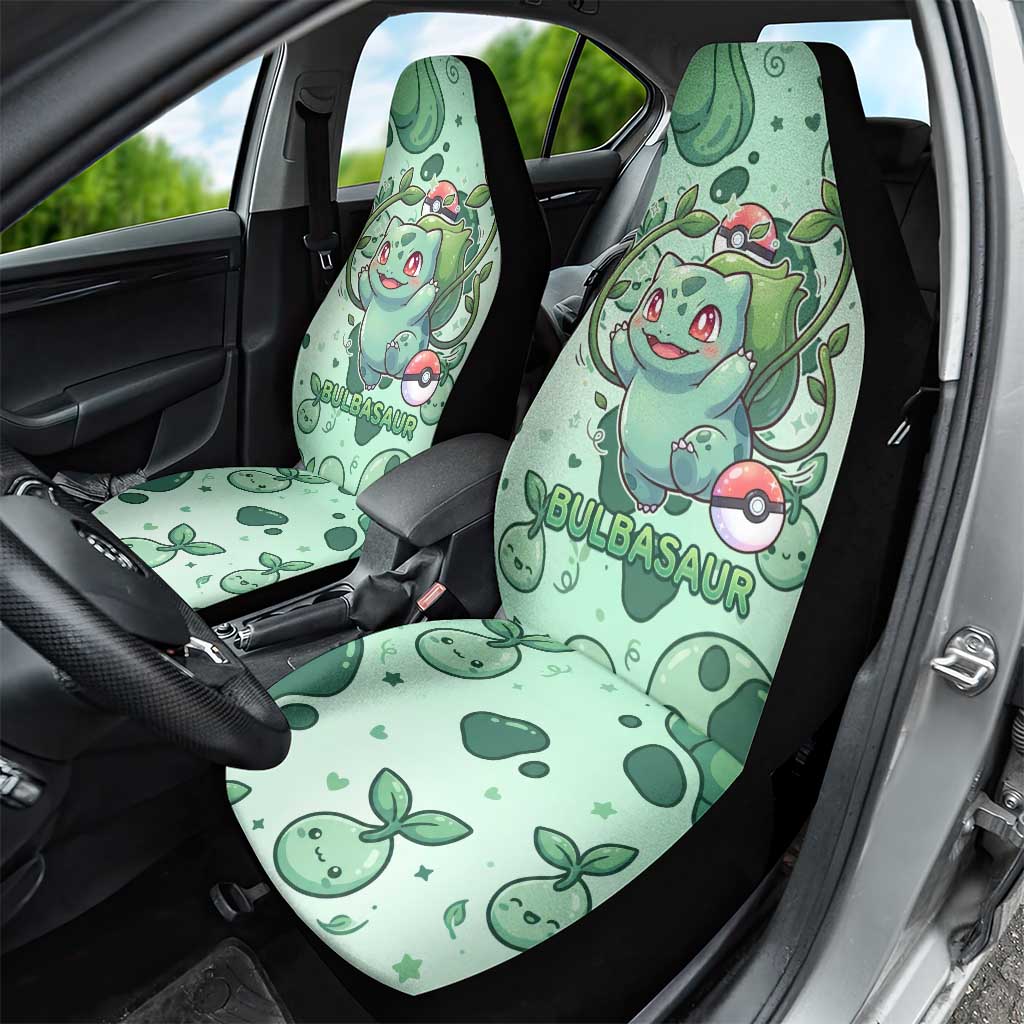Bulbasaur Car Seat Cover Playful Leafy Sprout Art