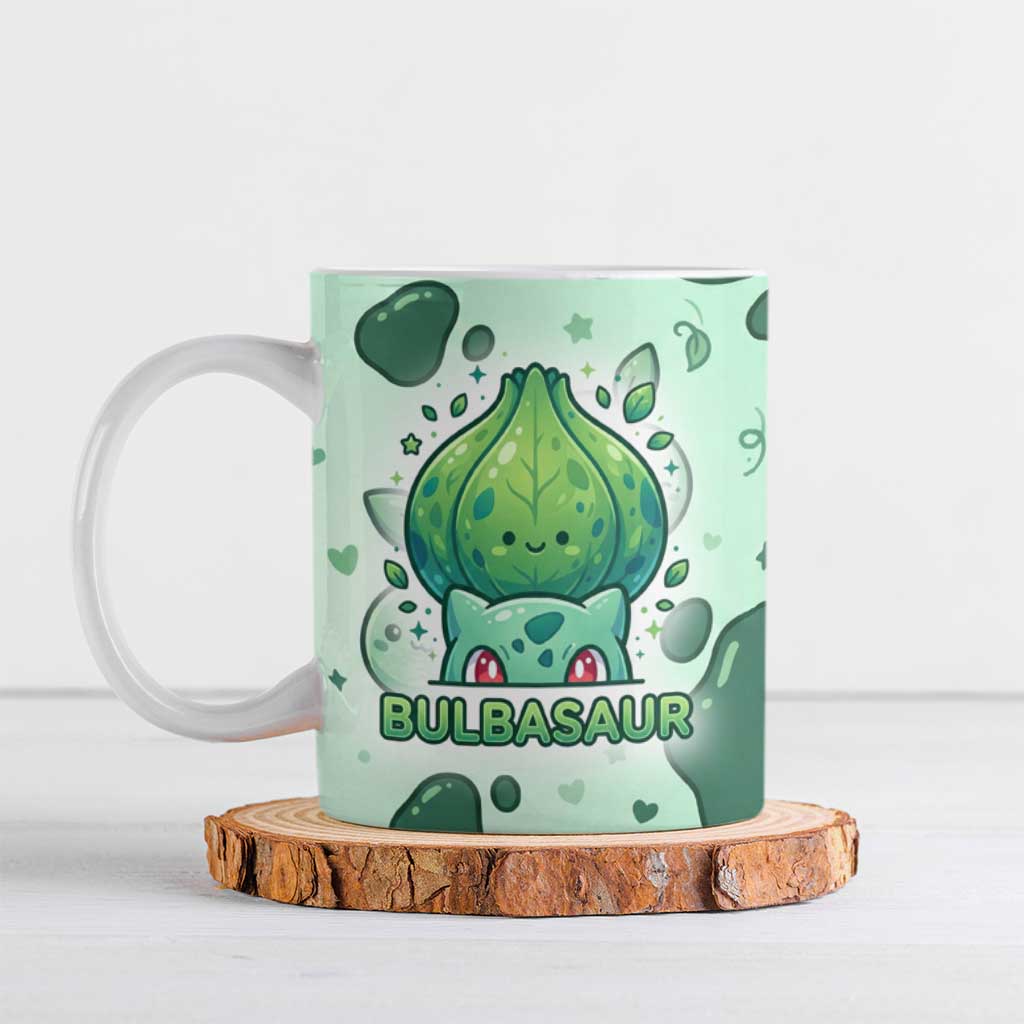 Bulbasaur Ceramic Mug Playful Leafy Sprout Art