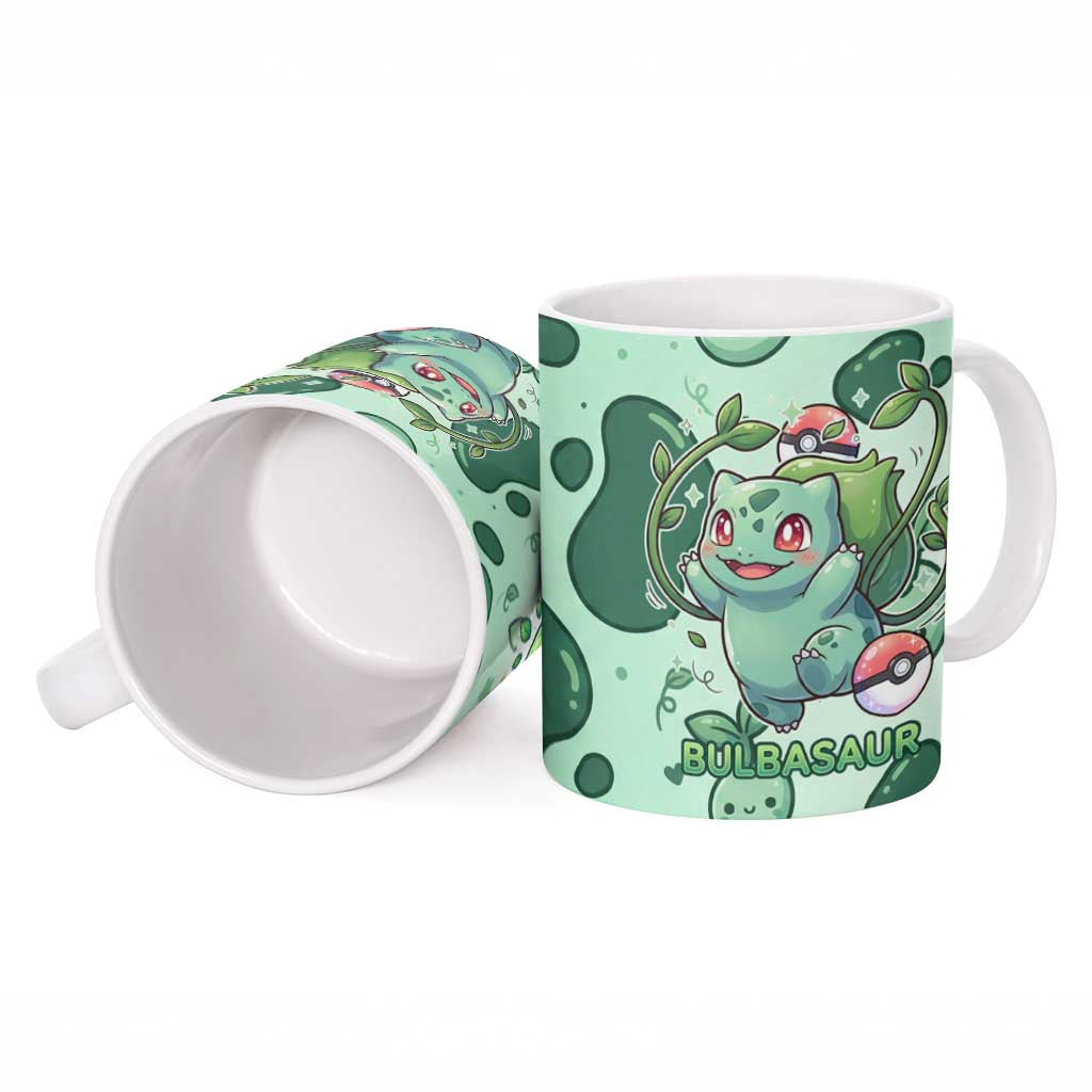 Bulbasaur Ceramic Mug Playful Leafy Sprout Art