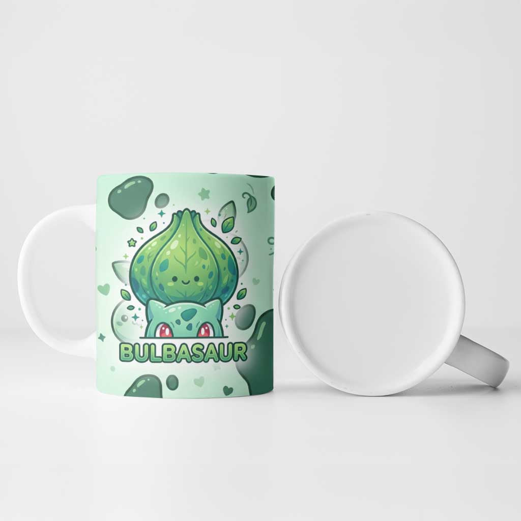 Bulbasaur Ceramic Mug Playful Leafy Sprout Art