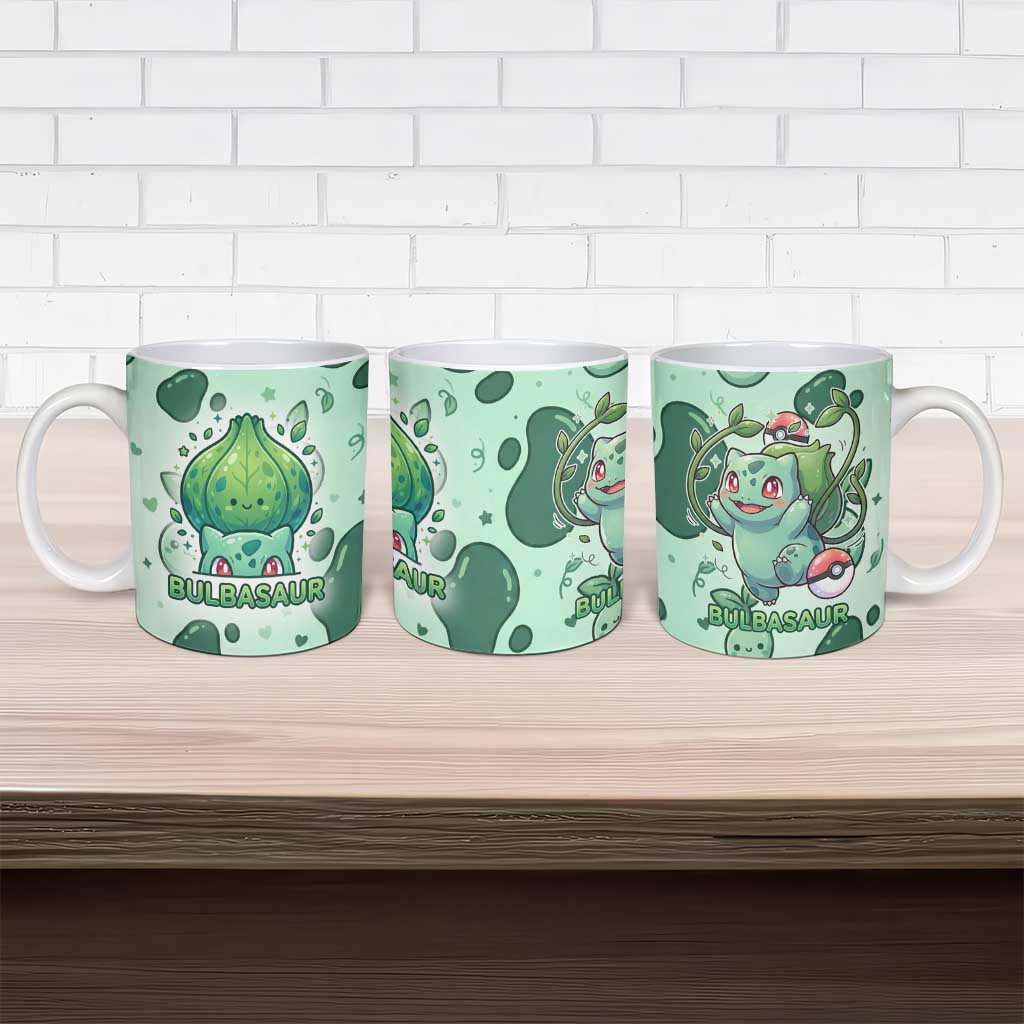 Bulbasaur Ceramic Mug Playful Leafy Sprout Art